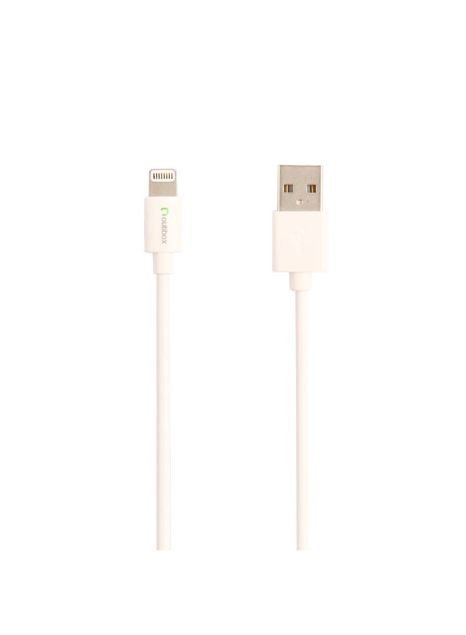 أوت بوكس شاحن سيارة 2.4 أمبير، منفذ USB واحد + كابل USB لايتنينج، 2.4 أمبير، 1.2 متر، أبيض - Image 3